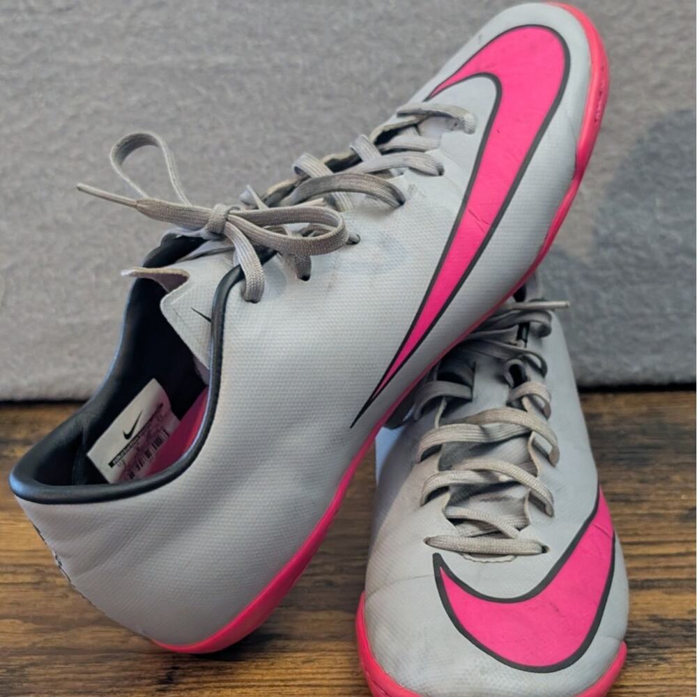 Nike Mercurial Victory V FG Gray Pink Football Soccer Cleats Boots Mens 7